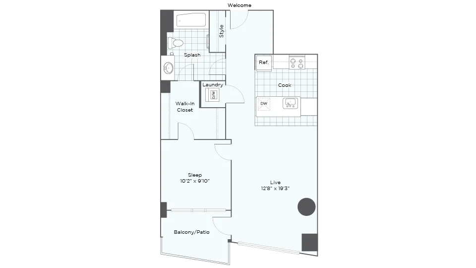 Nordhaus Plan A4T 1-Bedroom