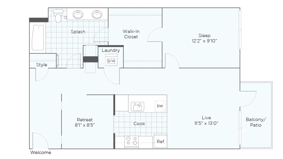 Nordhaus Plan A5T 1-Bedroom
