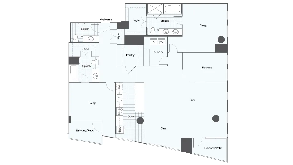 Penthouse B | 1-Bed Penthouse