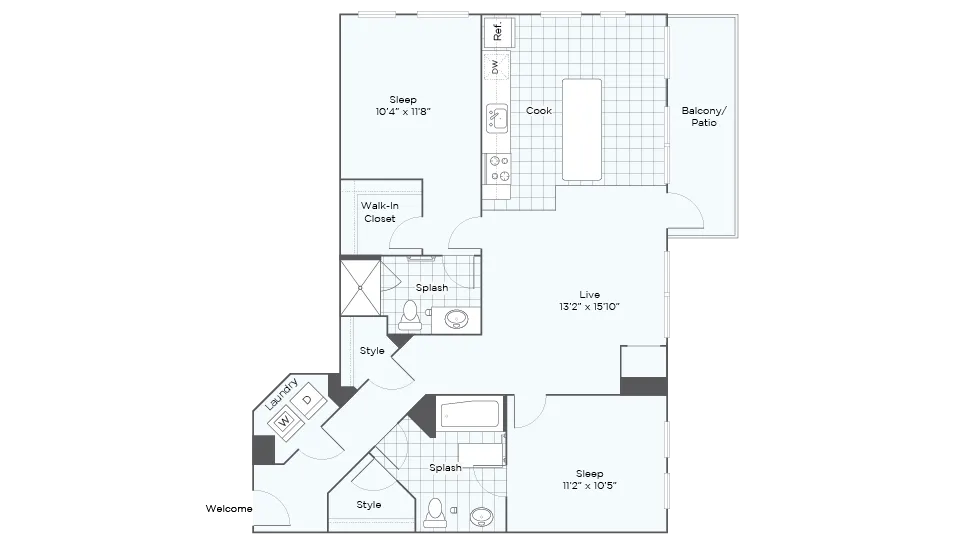 Nordhaus Plan B1T 2-Bedroom