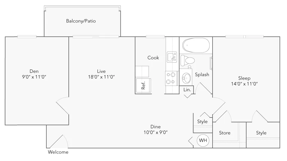 Amherst Den floor plan