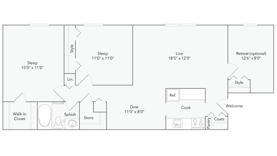 Boston Den floor plan