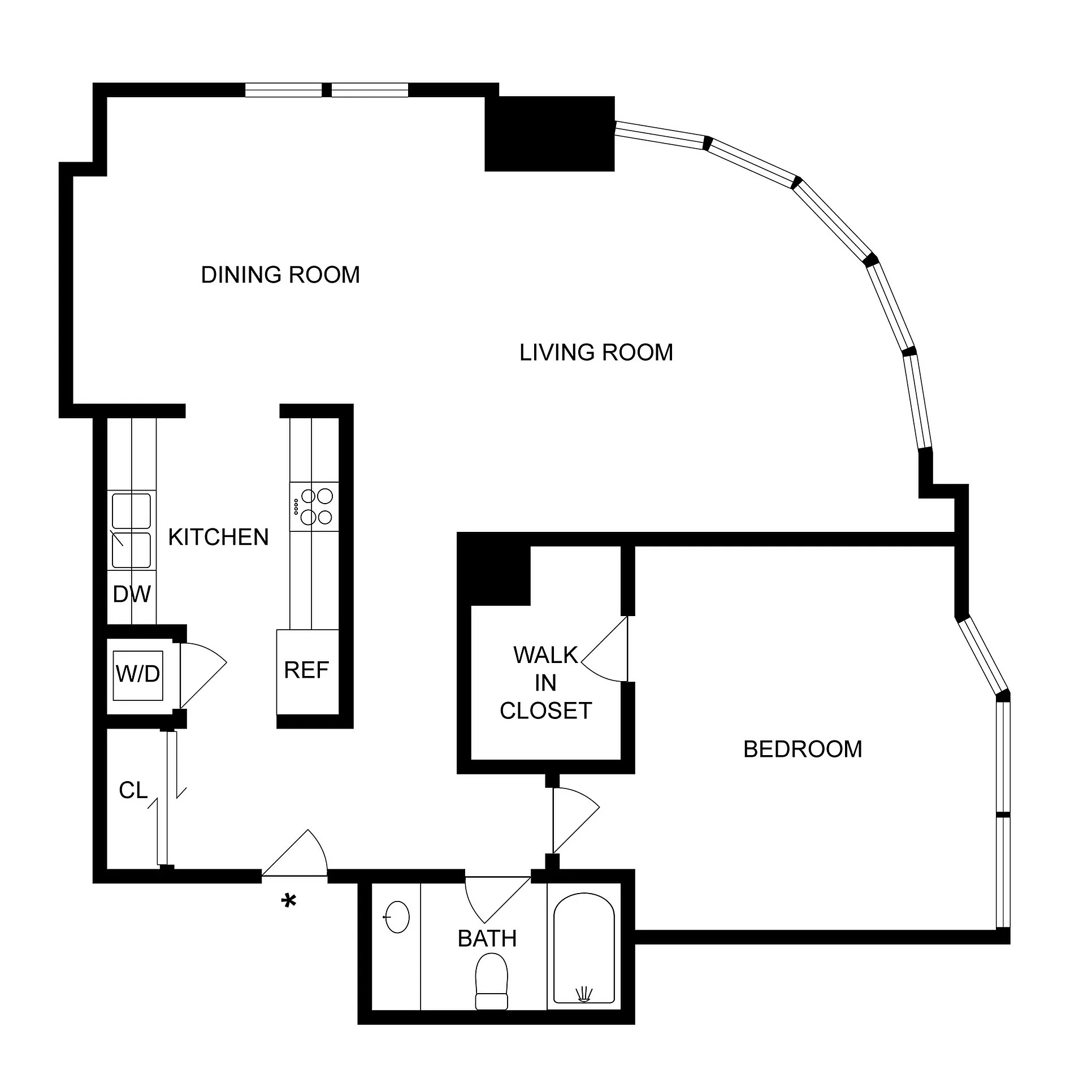 A | 1-Bedroom Floorplan