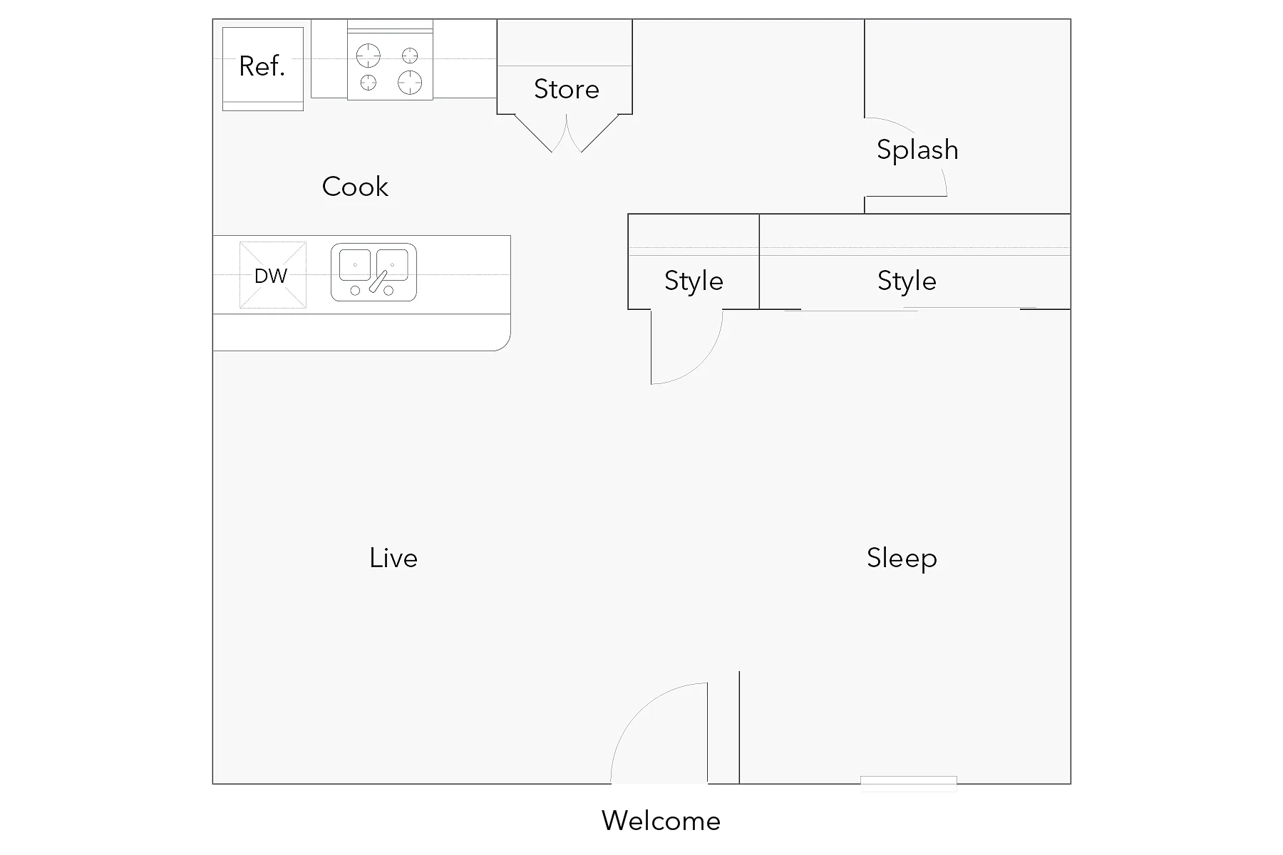 Fairfax | 1-Bedroom Floorplan