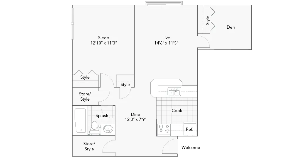 Reed | 1-Bedroom Floorplan