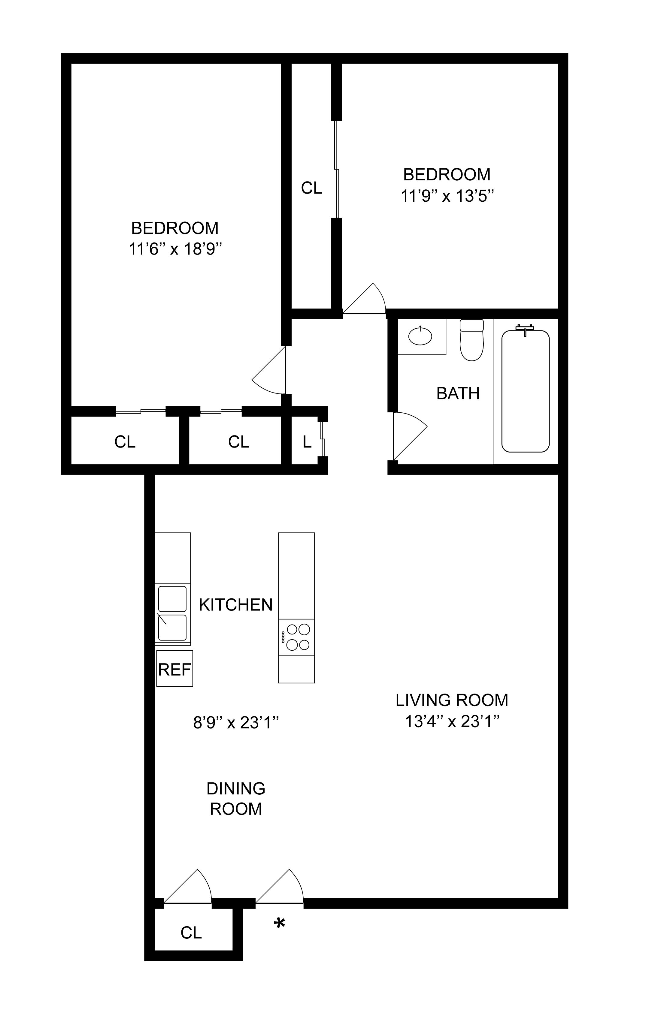 B1 | 2-Bedroom Floorplan