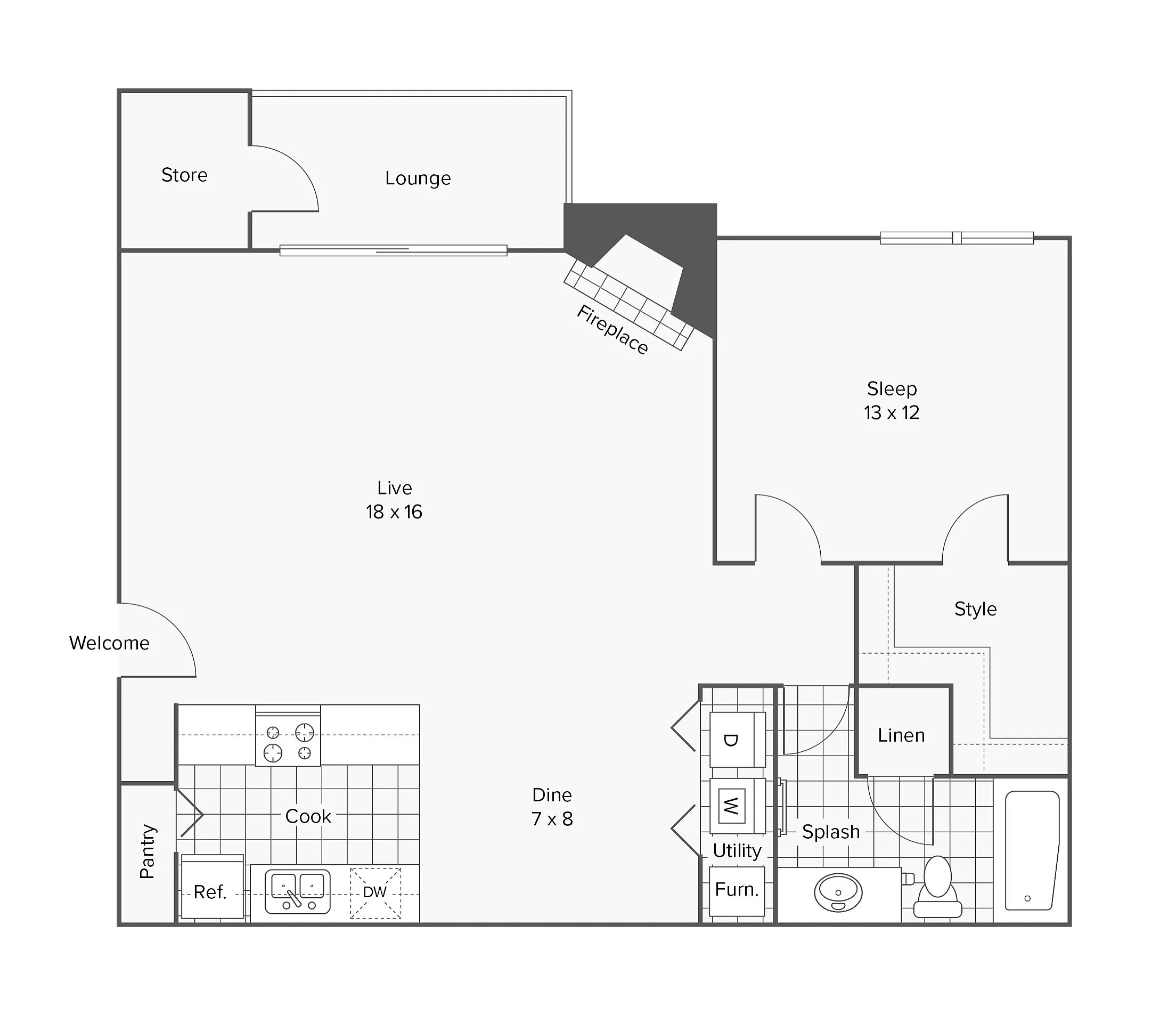 A1 | 1-Bedroom Floorplan