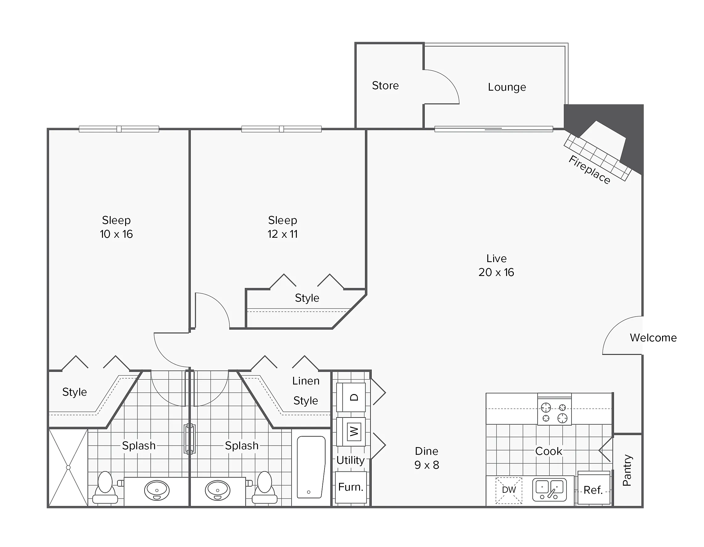 B1 | 2-Bedroom Floorplan