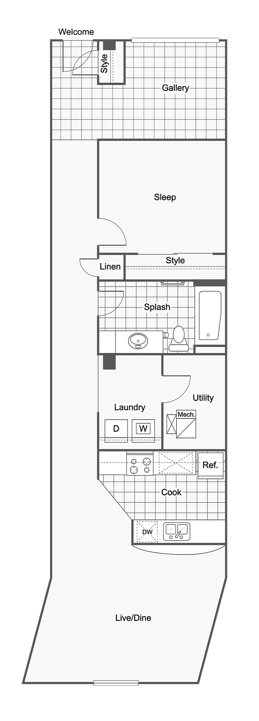 Murray LURA | 1-Bedroom Floorplan