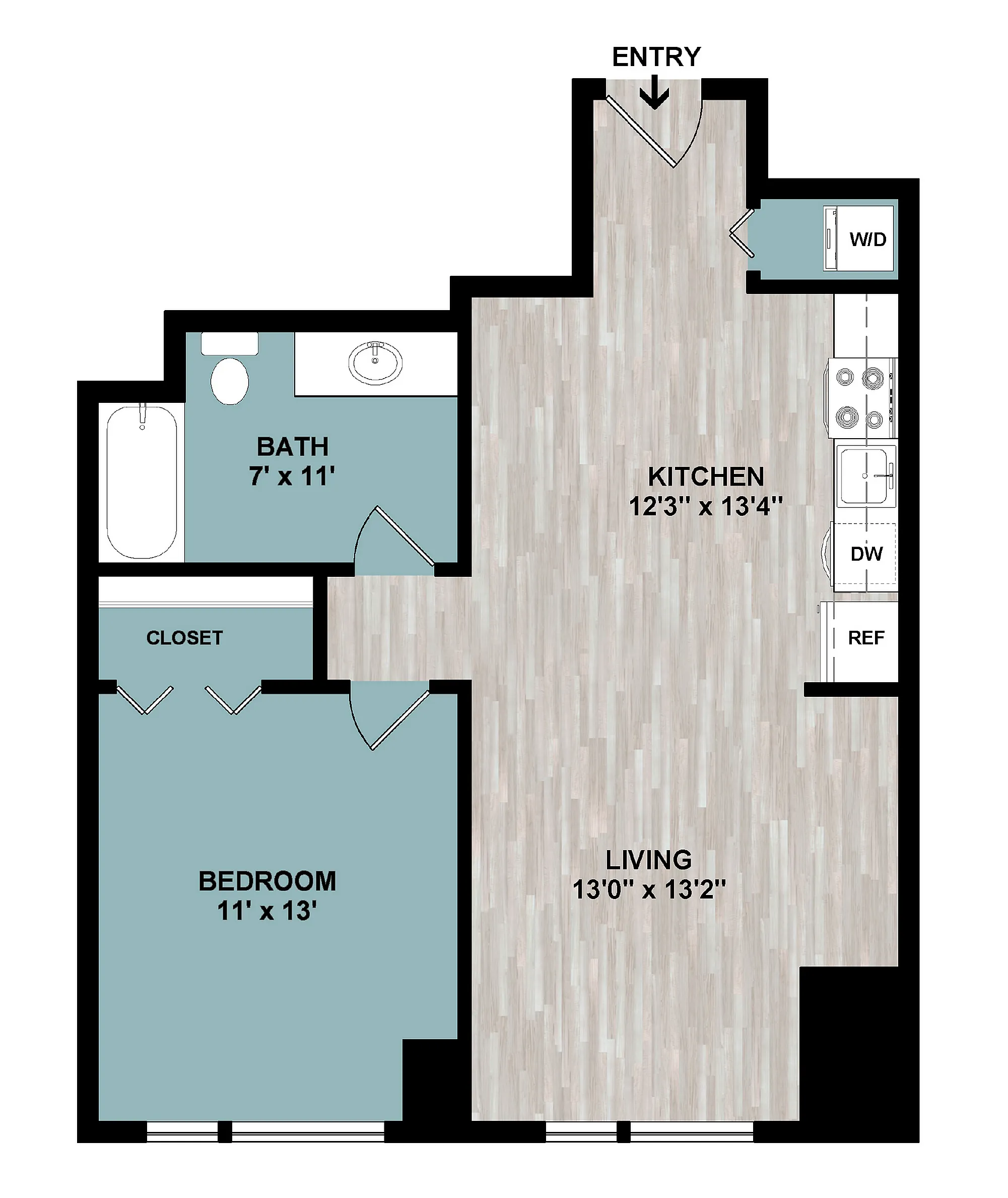 A1 | 1-Bedroom Floorplan