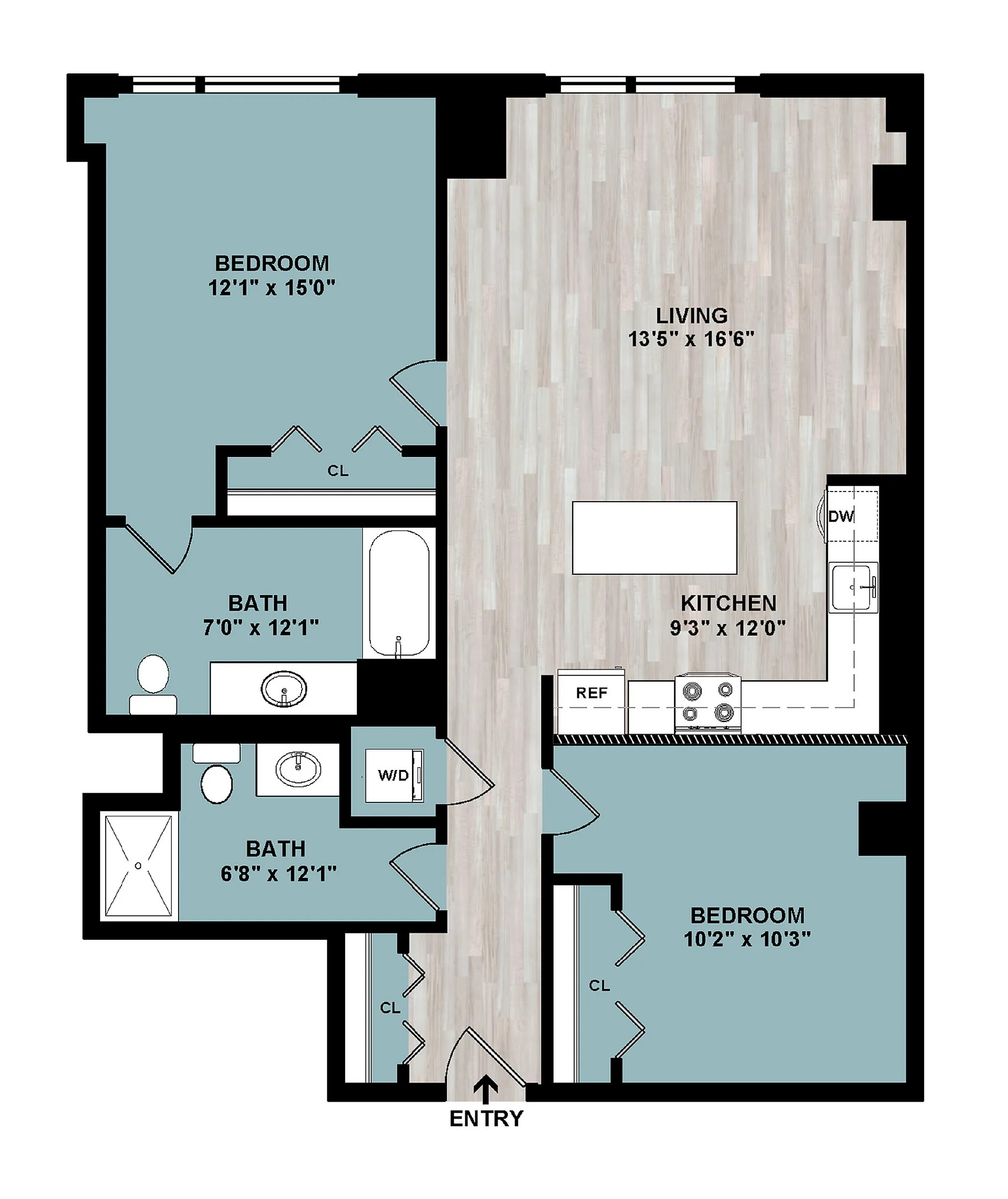 C | 2-Bedroom Floorplan