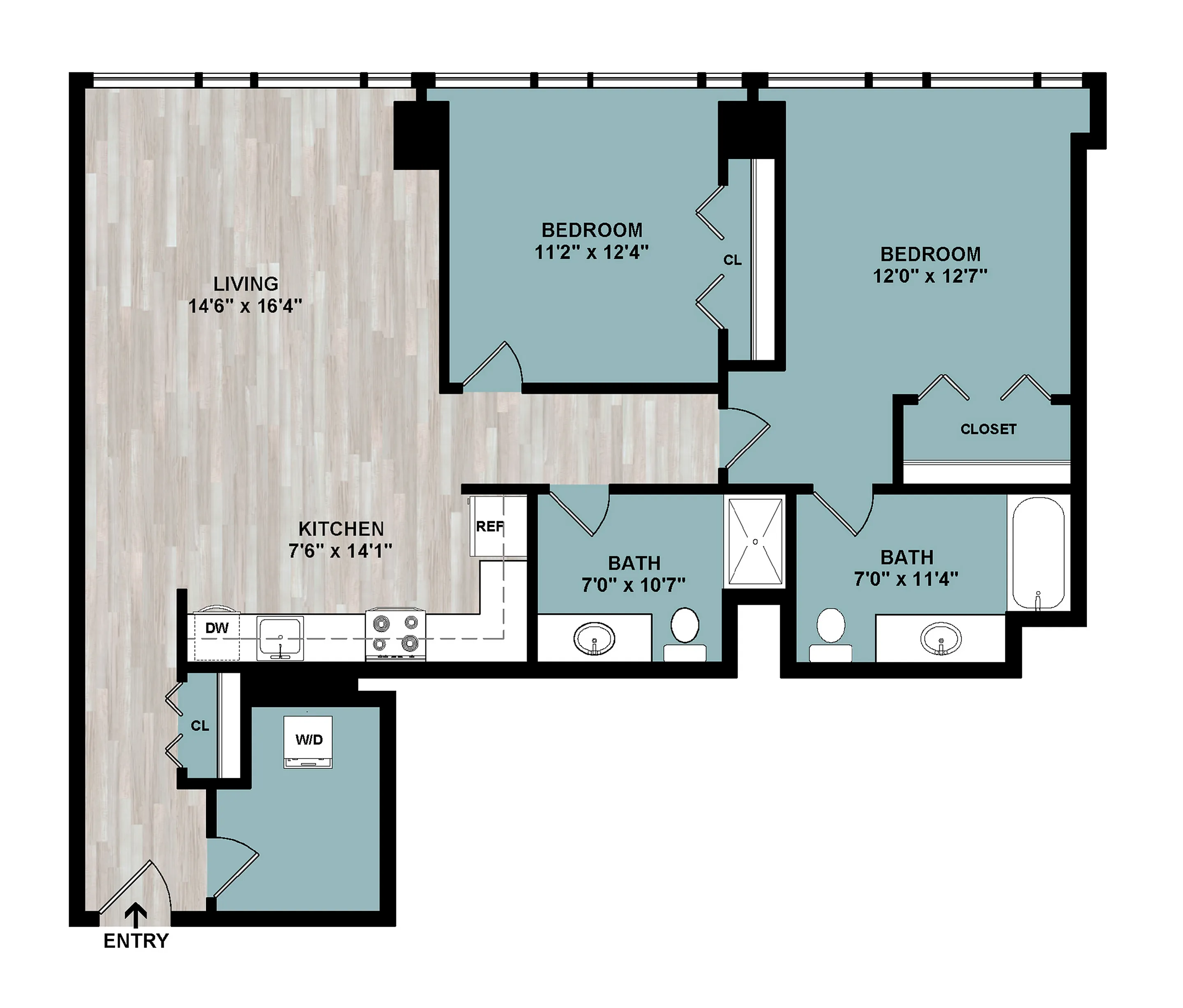 C6 | 2-Bedroom Floorplan
