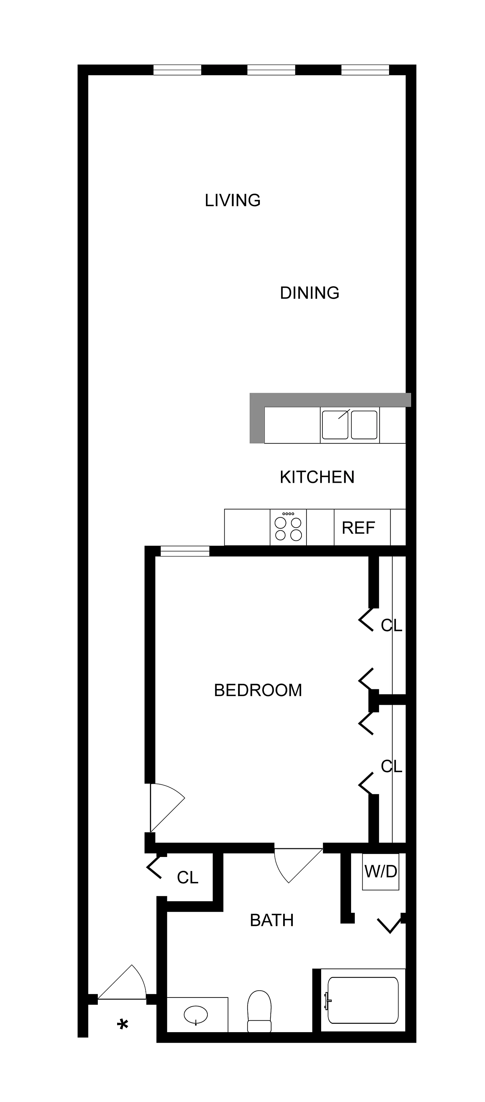 A1 | 1-Bedroom Floorplan