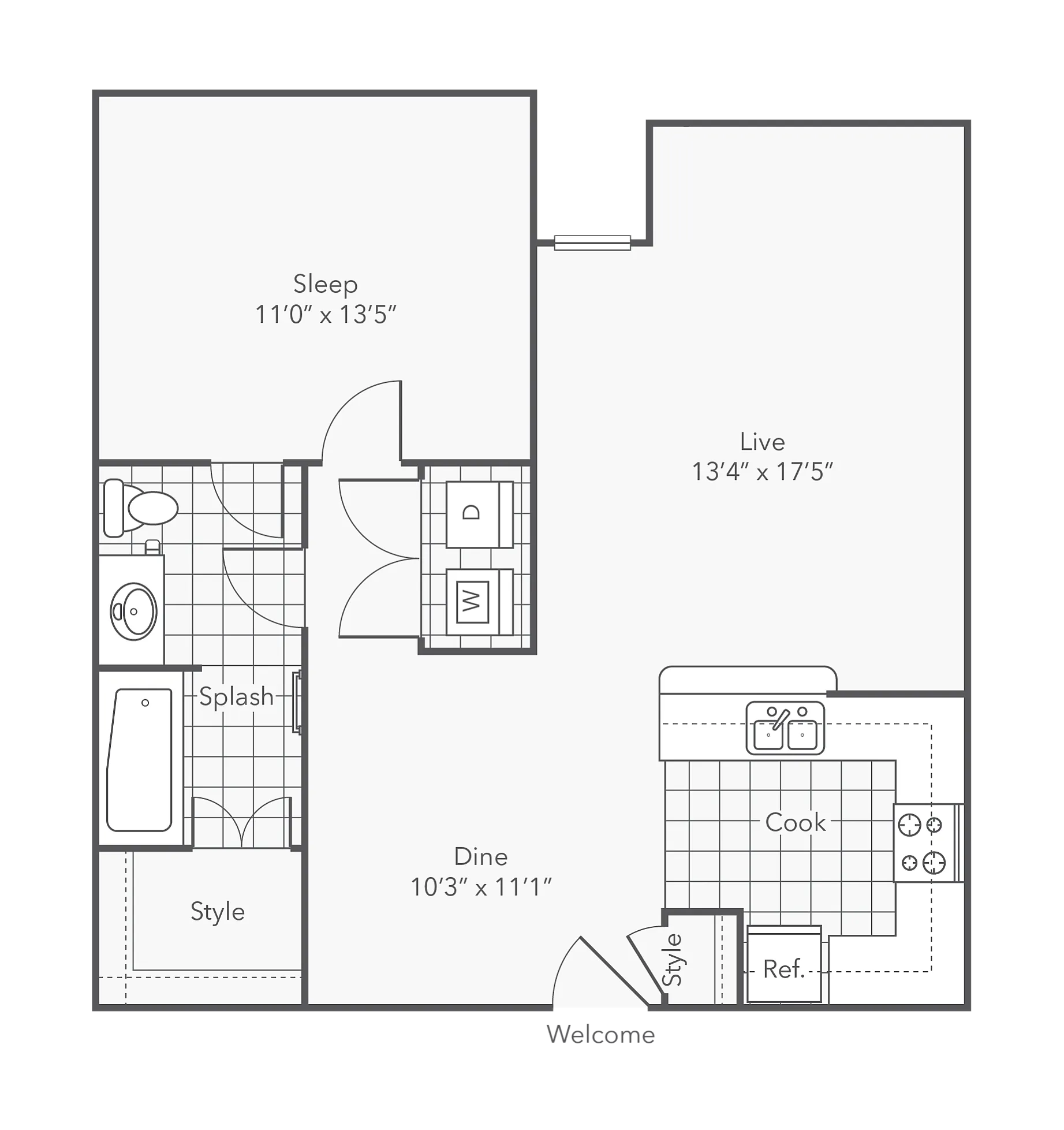 Isles | 1-Bedroom Floorplan