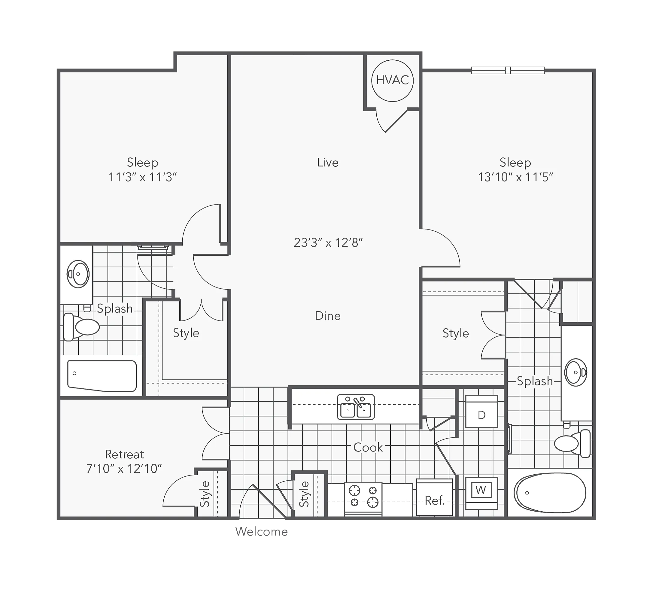 Nokomis | 2-Bedroom Floorplan