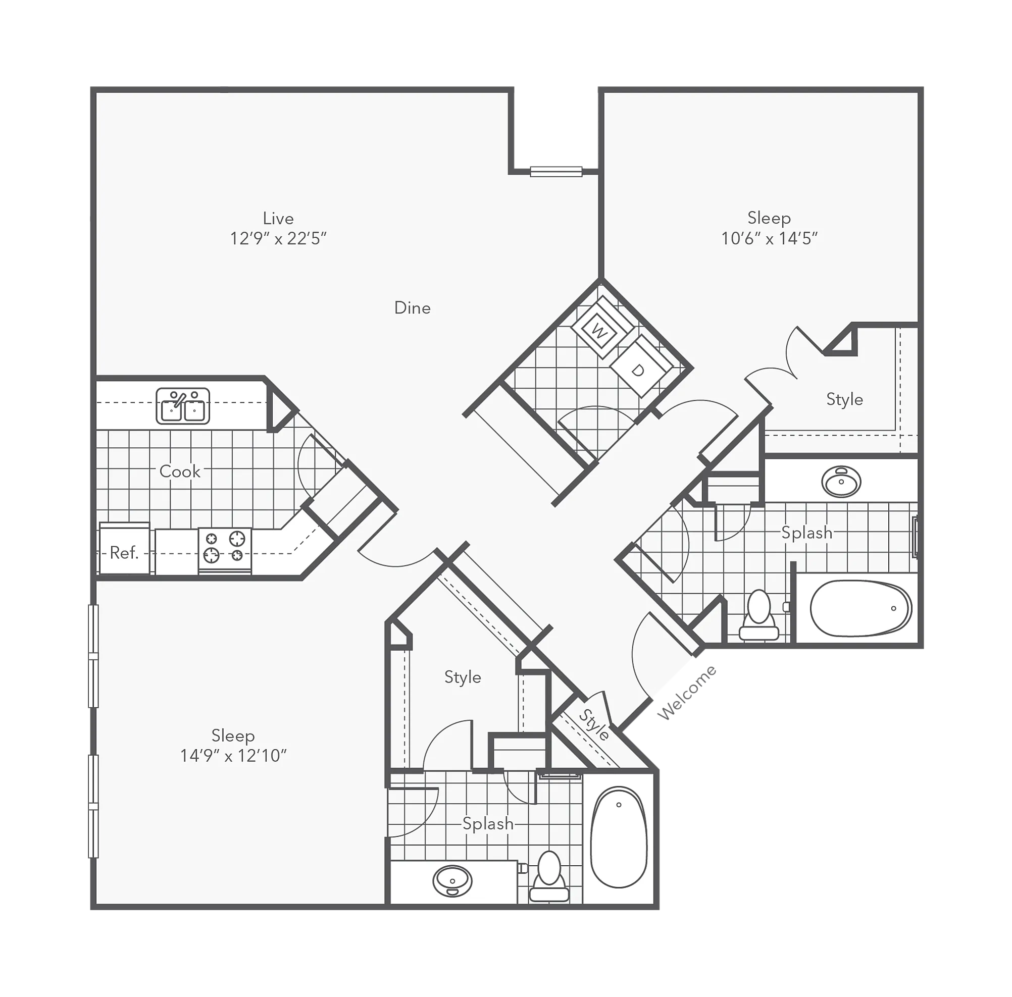 Vermillion | 2-Bedroom Floorplan