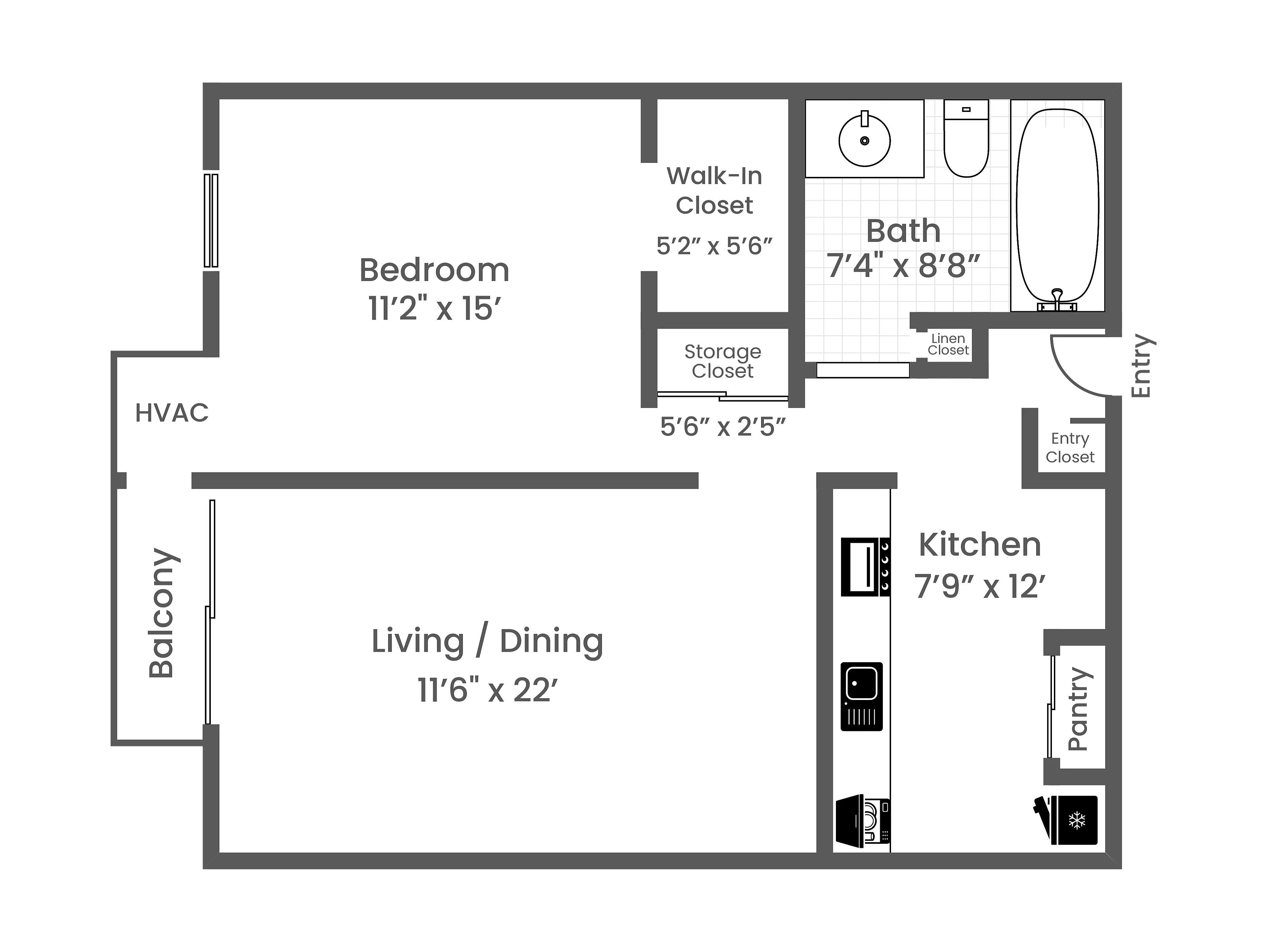 1 Bed 1 Bath