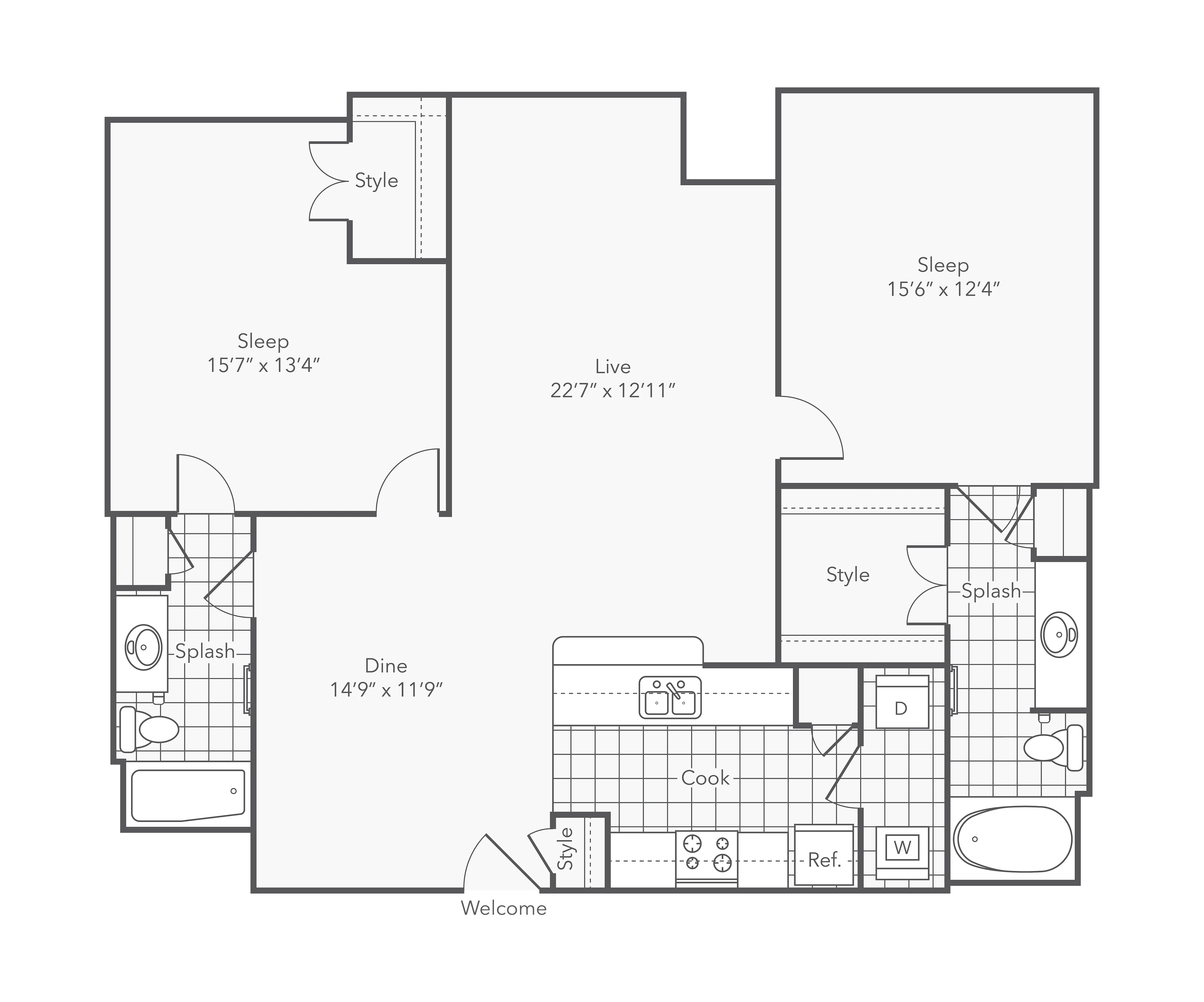Staring XL | 2-Bedroom Floorplan