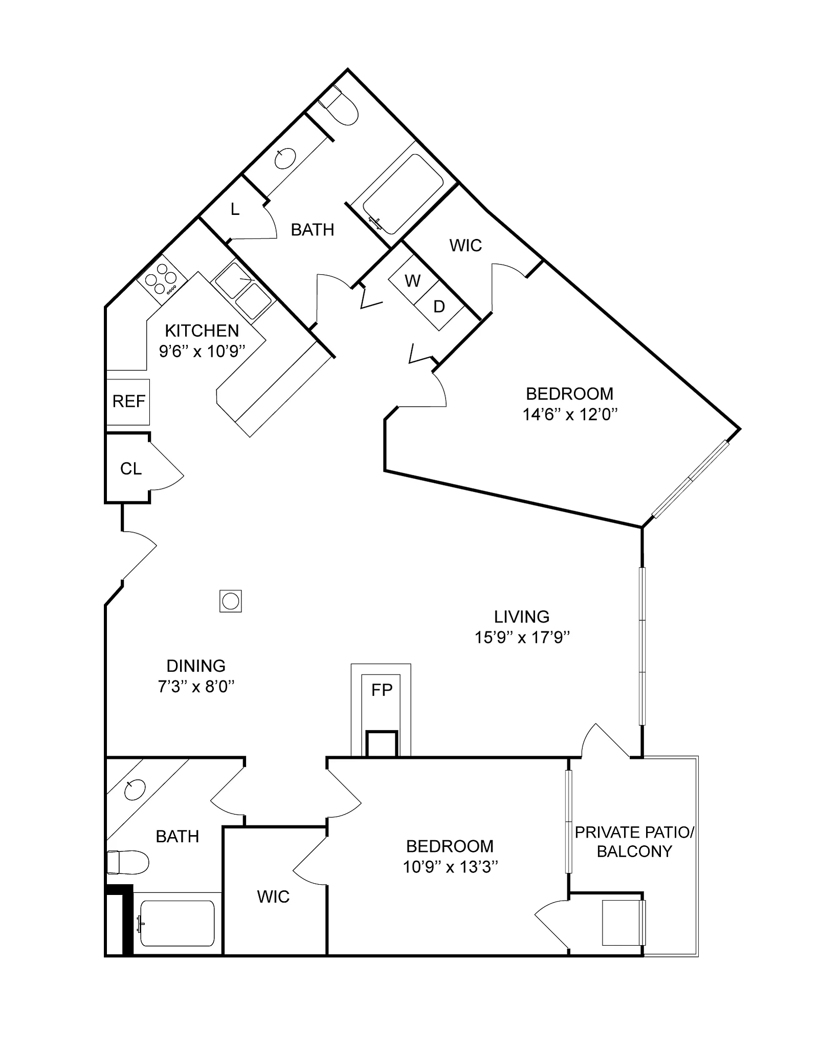 2x2f | 2-Bedroom Floorplan