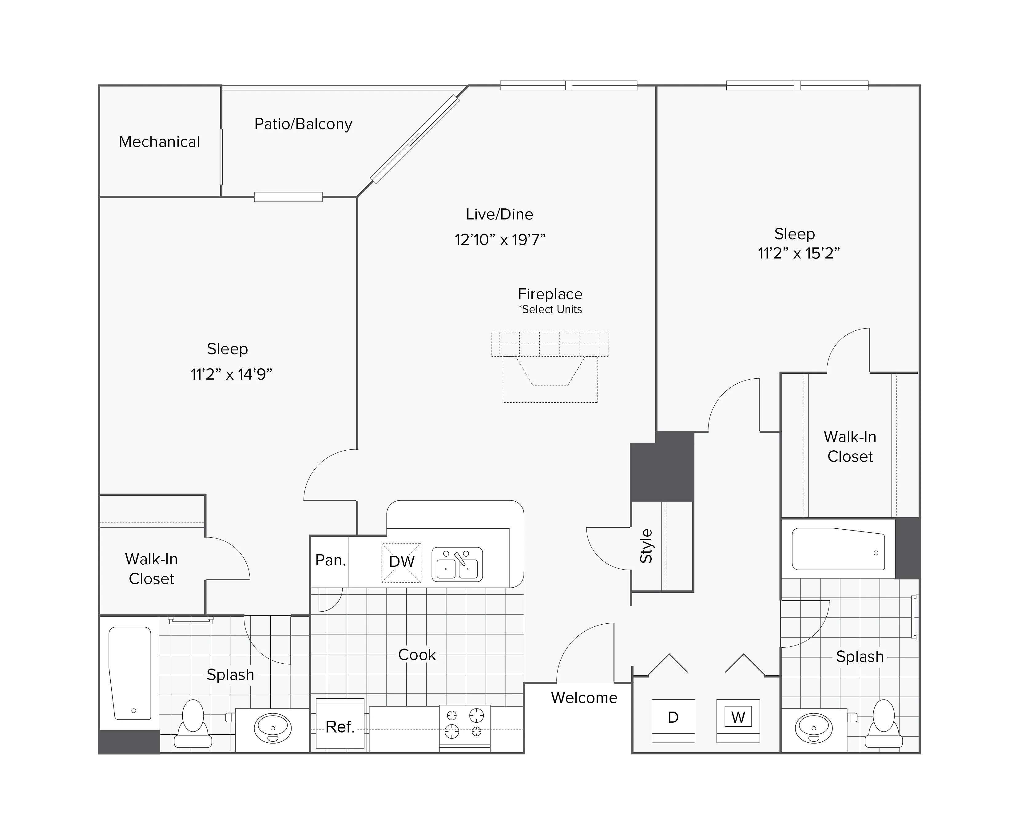 Chelsea | 2-Bedroom Floorplan