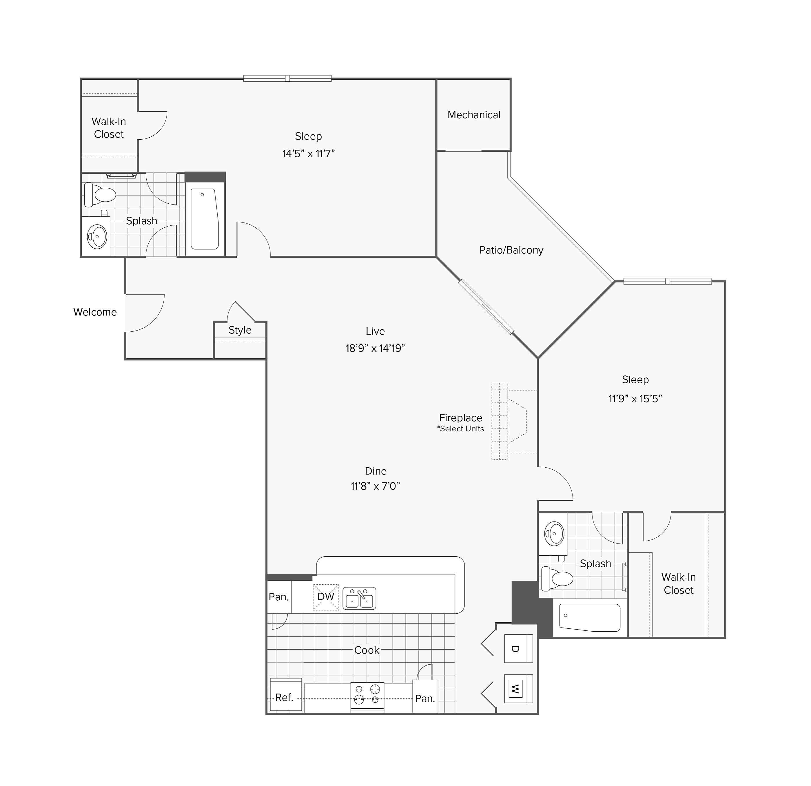 Columbia | 2-Bedroom Floorplan