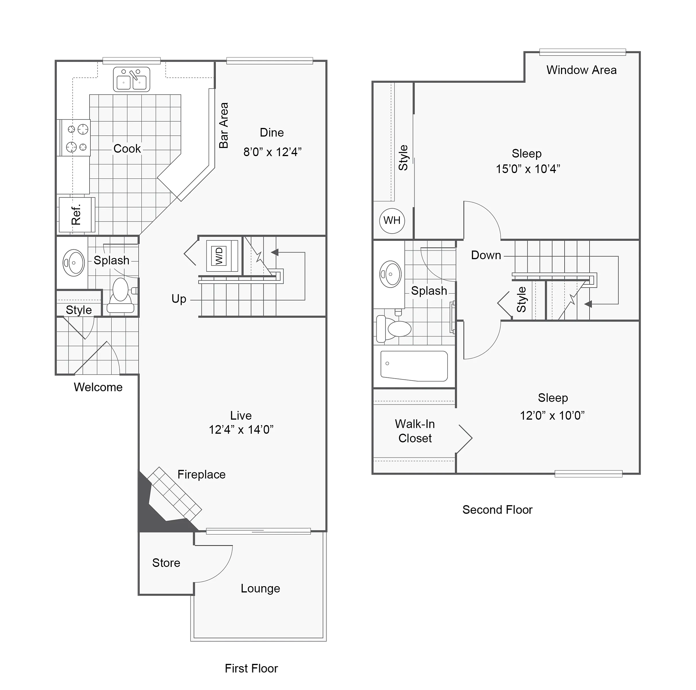 Alder Townhome | 2-Bedroom Floorplan