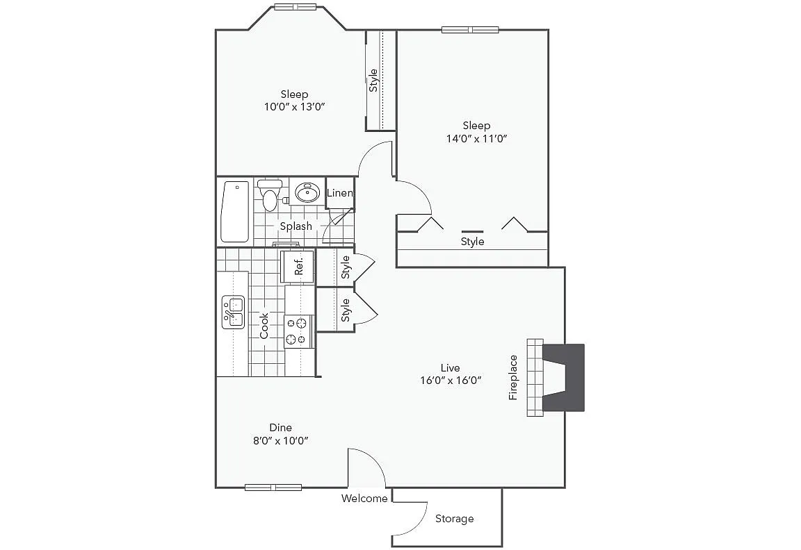 B1 | 2-Bedroom Floorplan