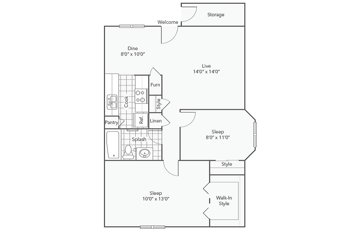 B2 | 2-Bedroom Floorplan