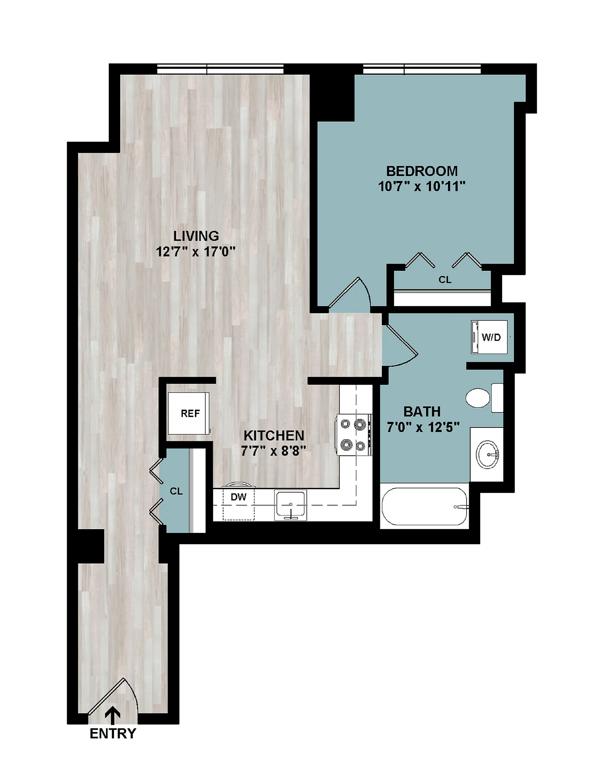A | 1-Bedroom Floorplan