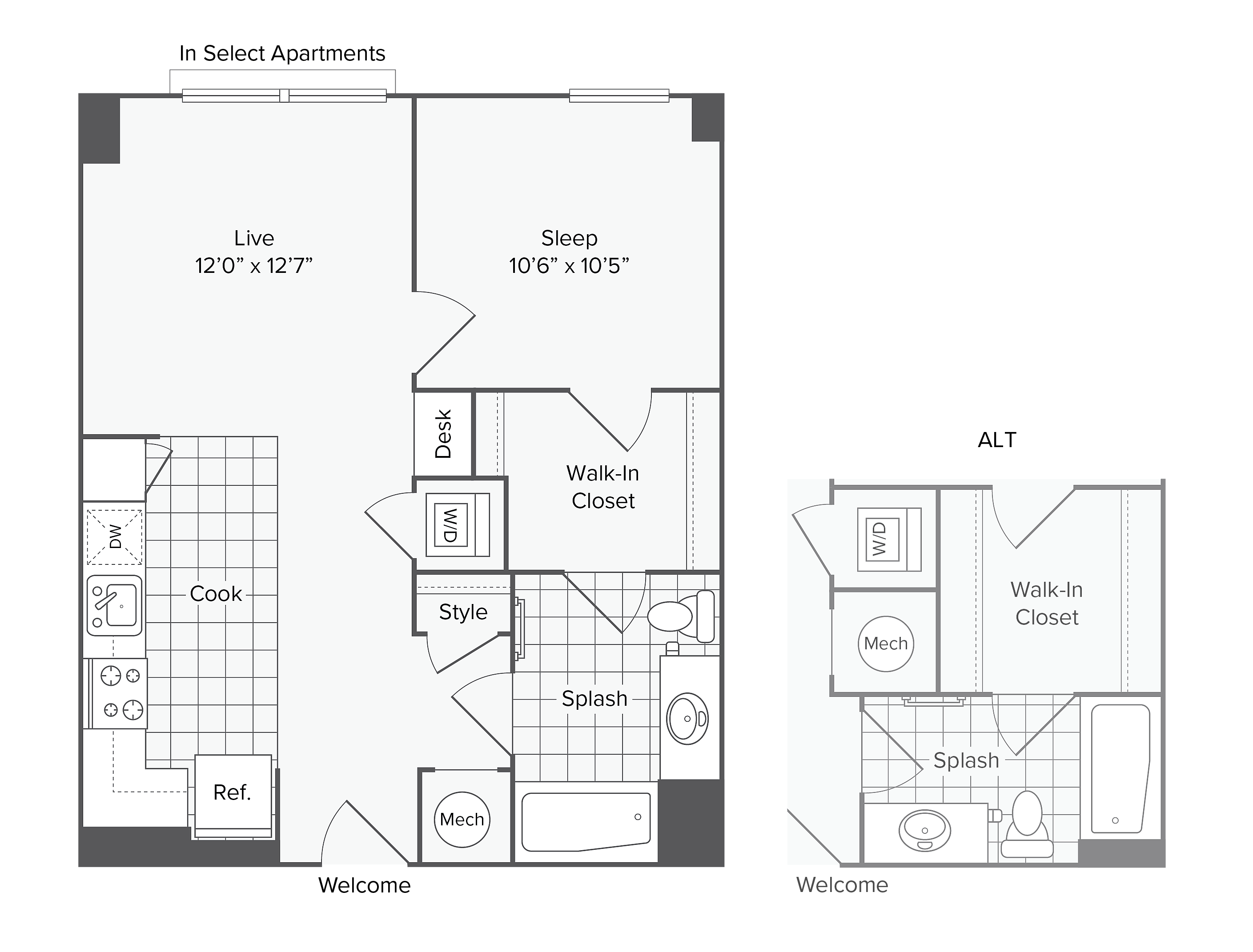 1 BR X 1 BA - I floor plan