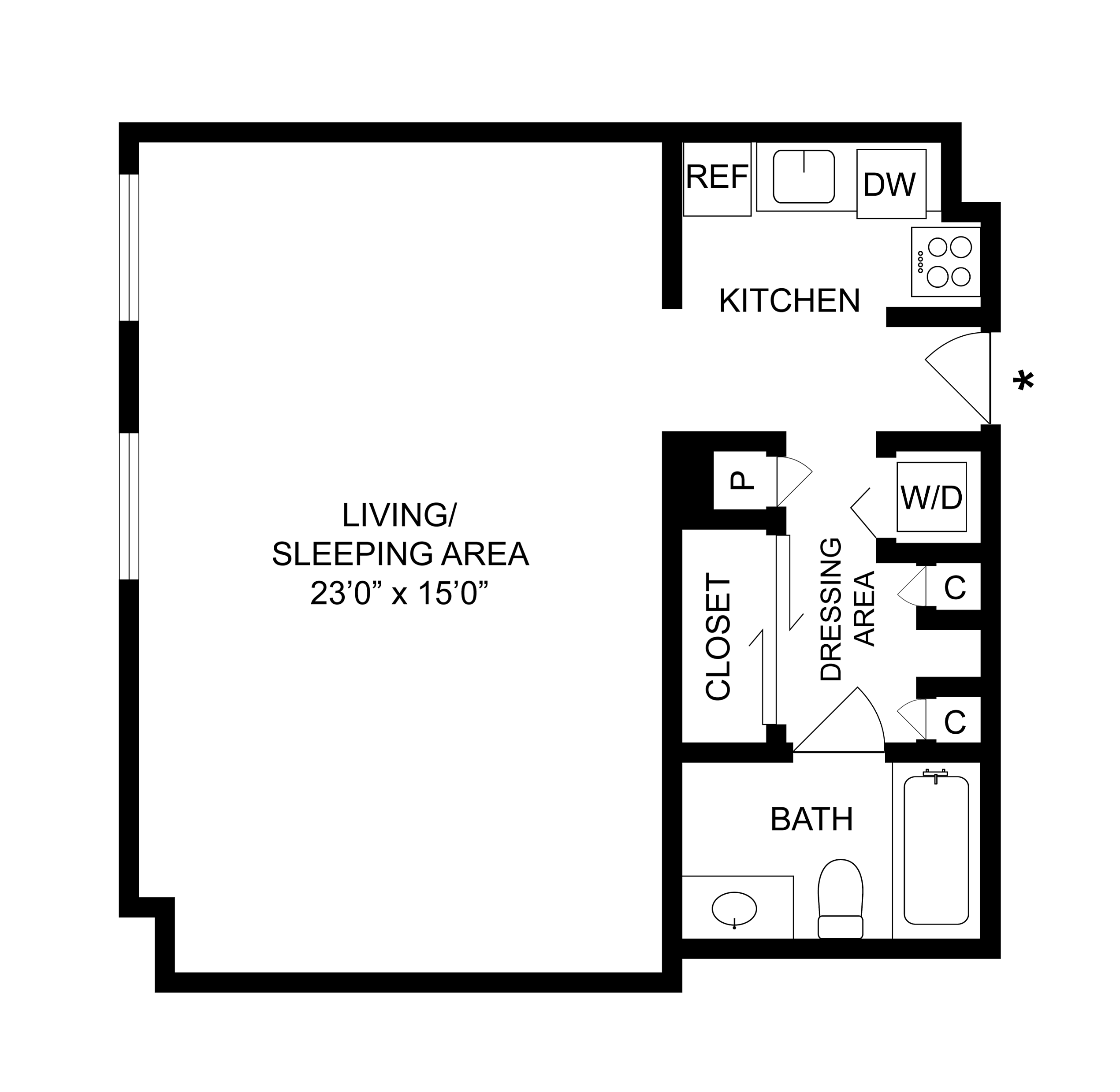 Studio - B Floorplan