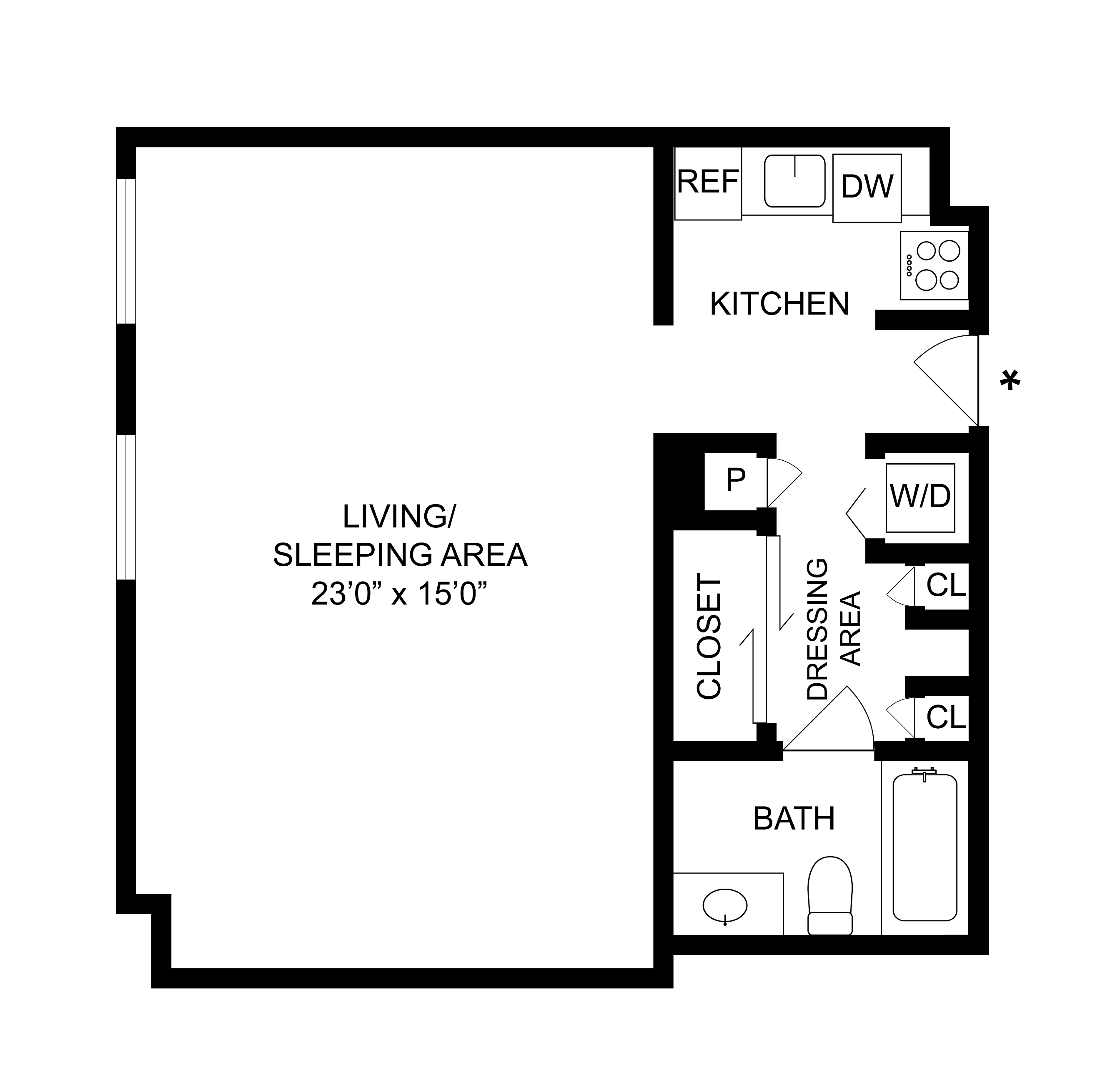 Studio - B Floorplan