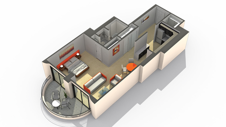Studio Floor Plan | Apartments Wheaton IL | ReNew Wheaton Center