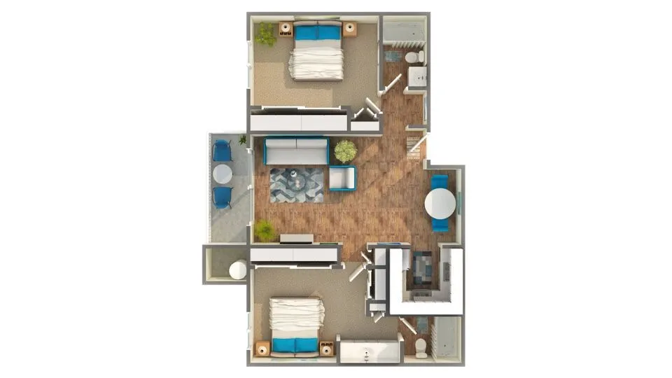arrive santa clarita mulberry 2-bedroom floorplan