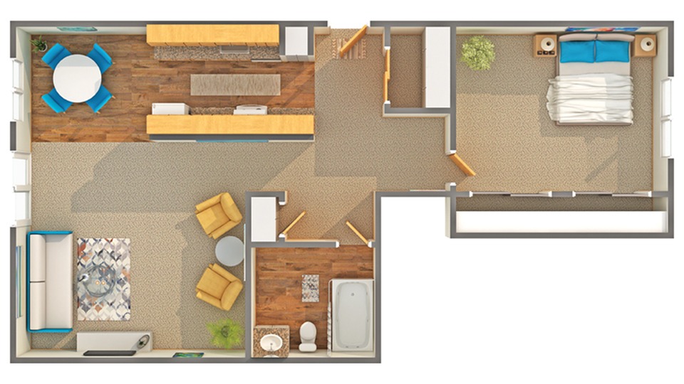 The Blvd | Floorplan 1 bed 1 bath