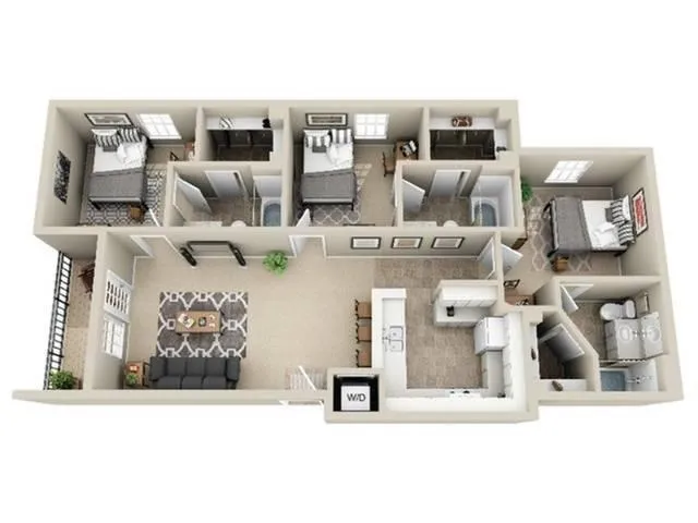 university village 3 bedroom furnished premium apartment