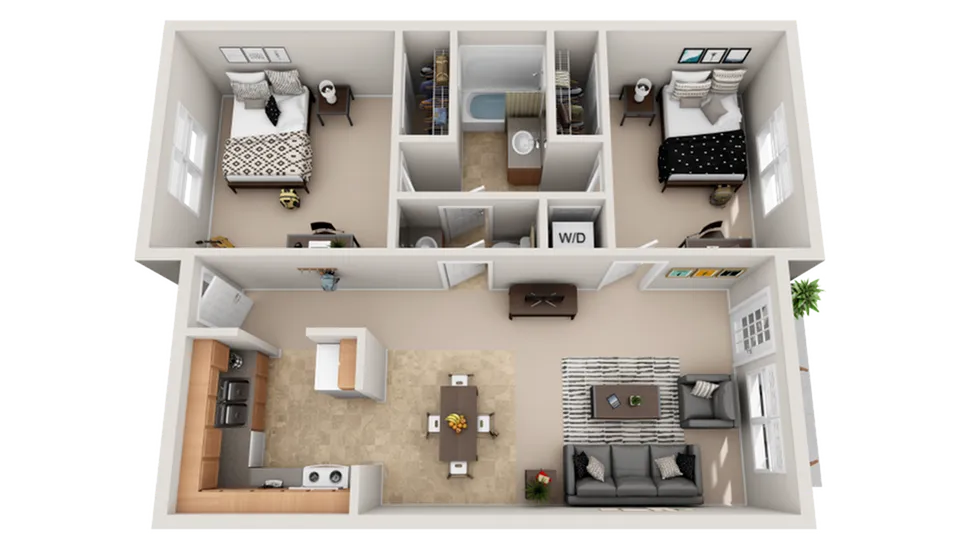 Hudson 2-Bedroom Floorplan