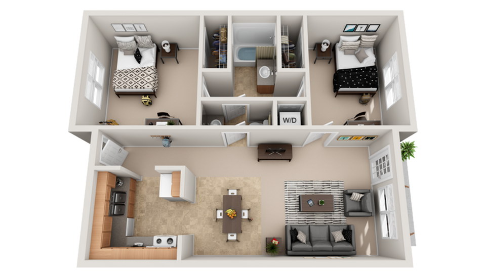 Hudson 2-Bedroom Floorplan