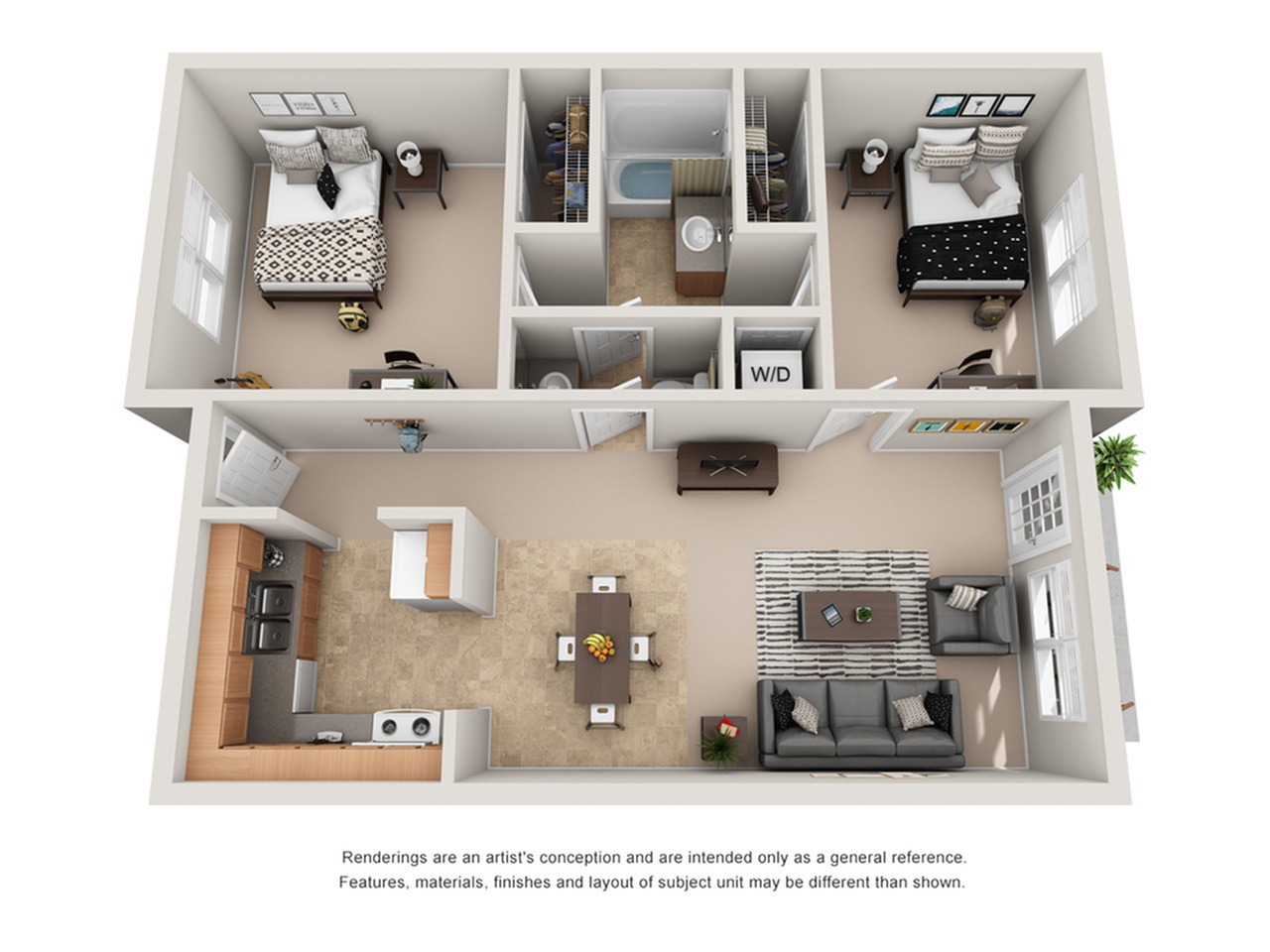Omni 2-Bedroom Floorplan