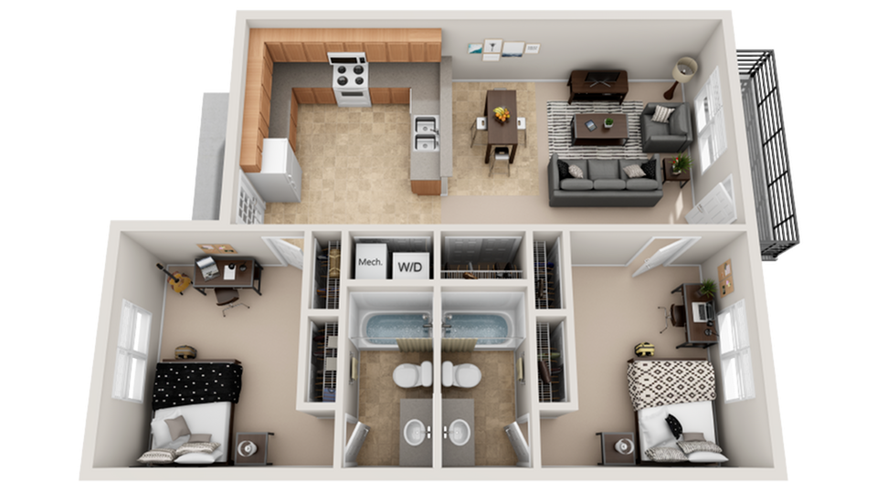 Westbrook 2-Bedroom Floorplan