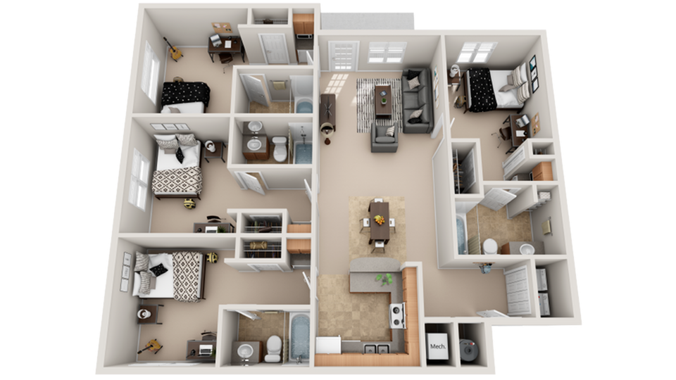 Addison 4-Bedroom Floorplan