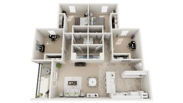 2 bed floorplan