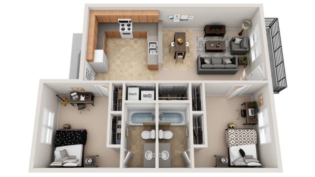 Maddison 2-Bedroom Floorplan