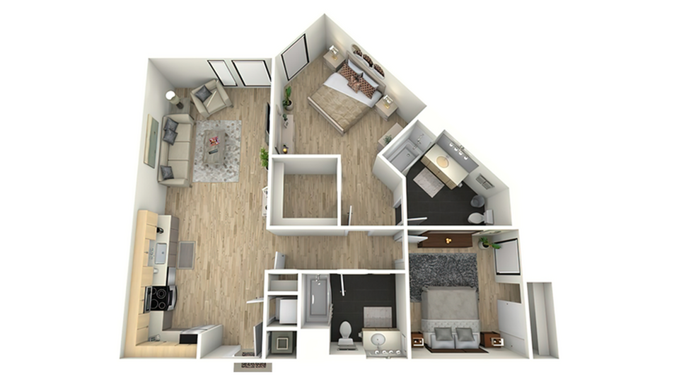 B3 Low (Affordable) | 2 Bed Apartment | Arrive Hollywood