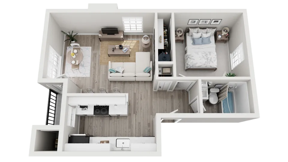 ReNew Water\'s Edge | Floorplan | One-Bed