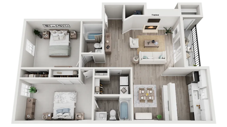 ReNew Water\'s Edge | Floorplan | Two-Bed