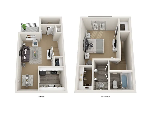 1 Bed/1.5 Bath Townhome