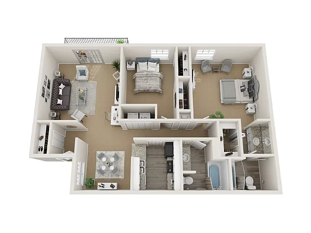 2 Bed x 2 Bath Apartment