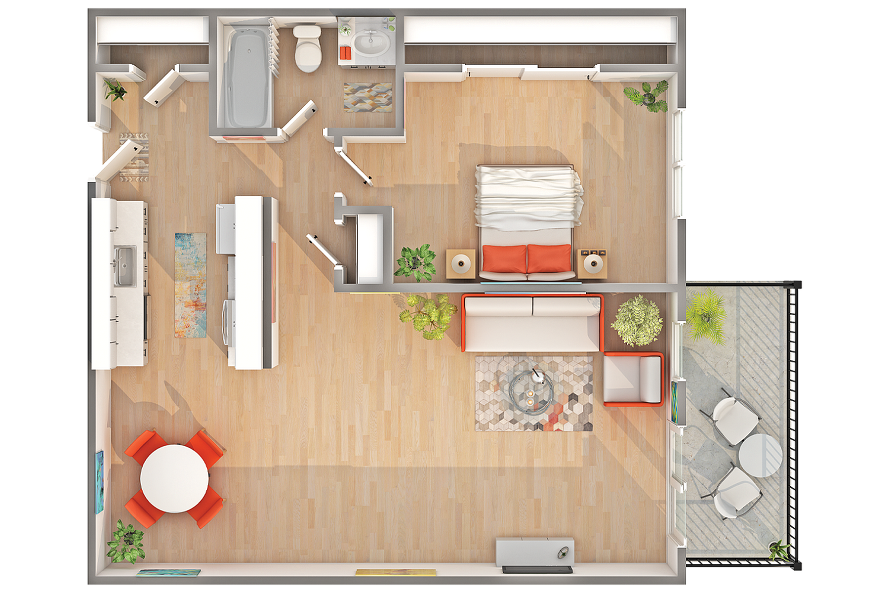 A2 | 1-Bedroom Floorplan