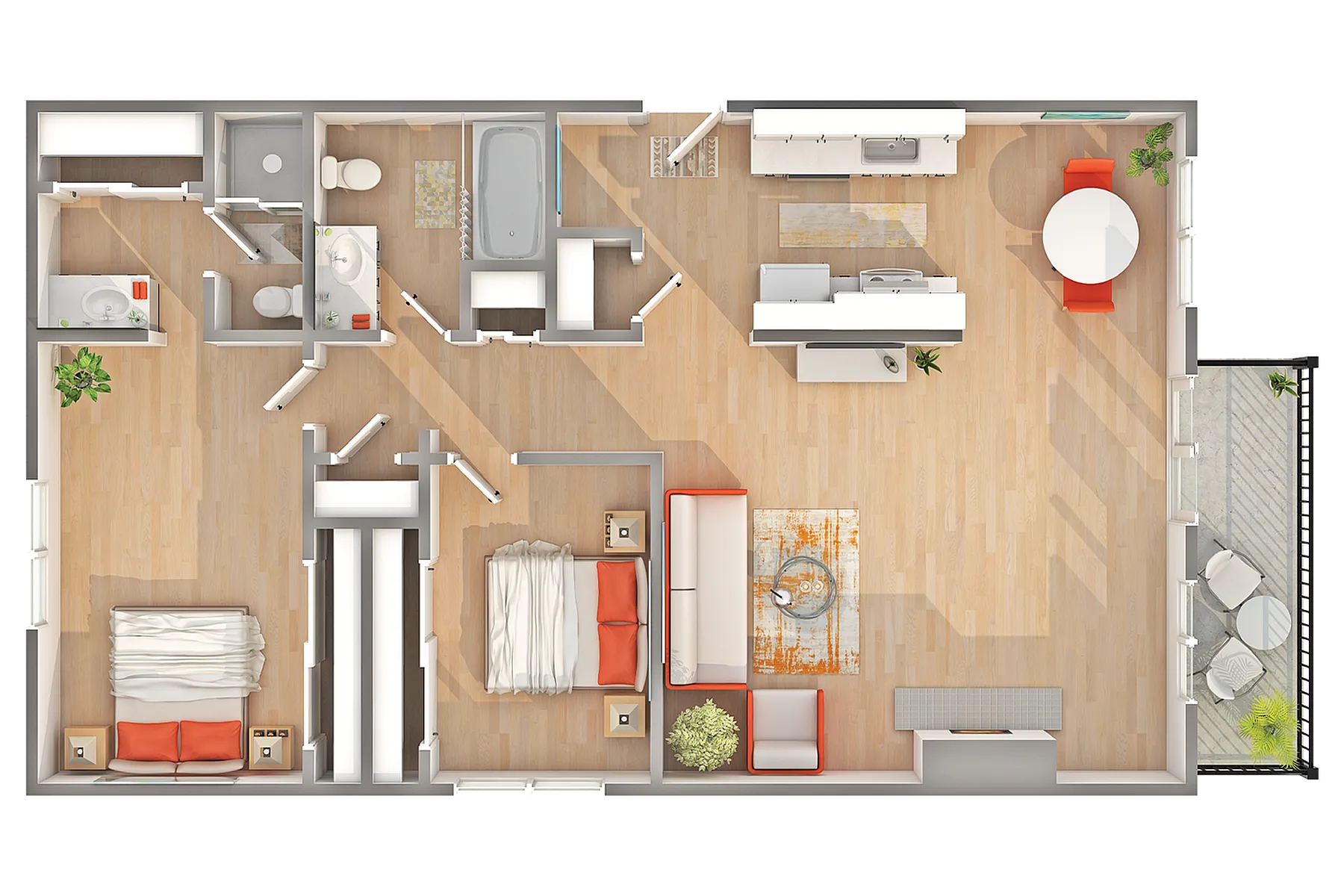 B1 | 2-Bedroom Floorplan
